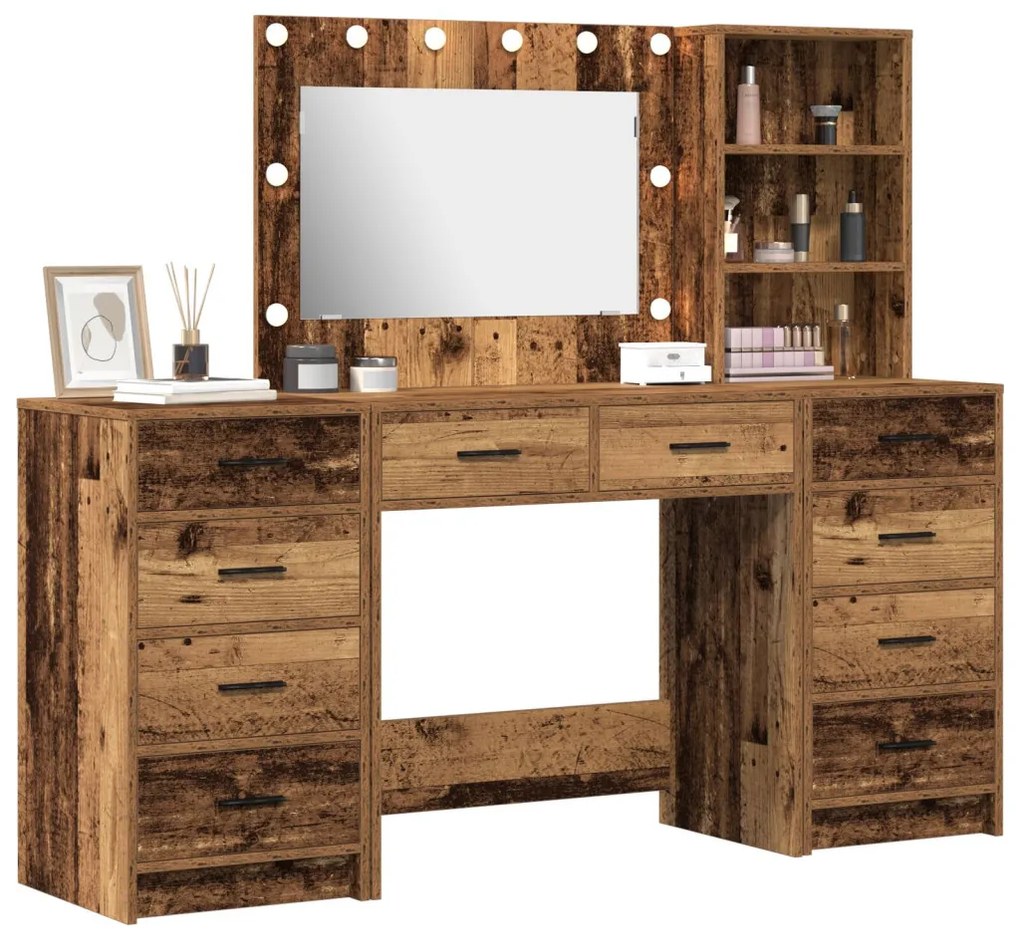 vidaXL Öltözködőasztal fiókkal 3 pcs Barna 40 x 41 x 135 cm Faanyag