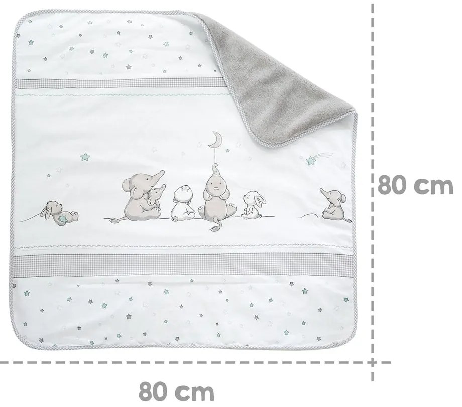Fehér-szürke mikroplüss gyerek takaró 80x80 cm Sternenzauber – Roba