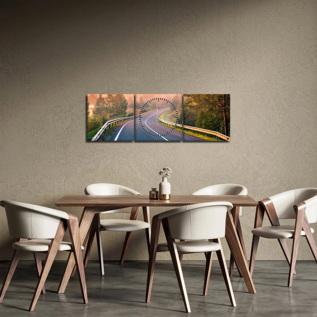 Kép - Az utazás napfelkeltekor (órával) (90x30 cm)