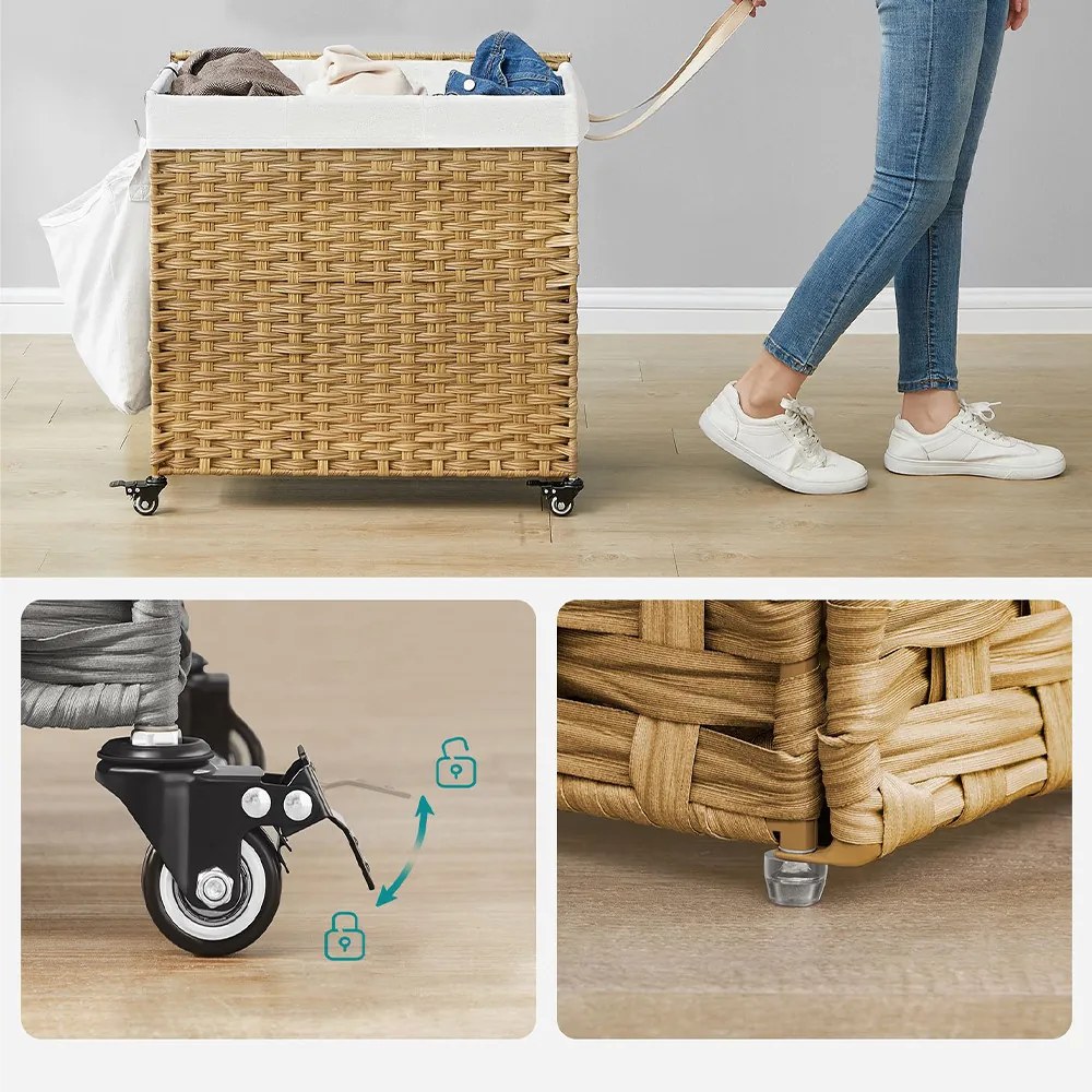 Műanyag szennyestartó kosár, 66 x 33 x 66 cm