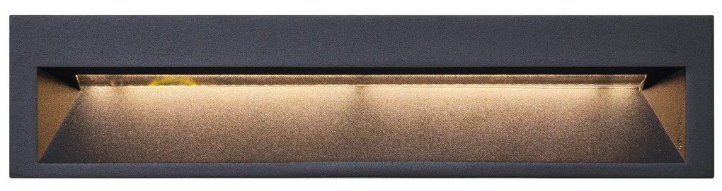 Modern fekete süllyesztett fali lámpa 28 cm LED-del IP65 - Mert