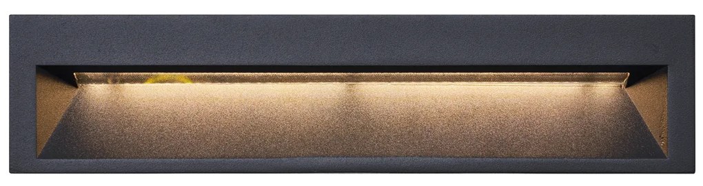 Modern süllyesztett fali lámpa fekete 28 cm LED-del IP65 - Mert