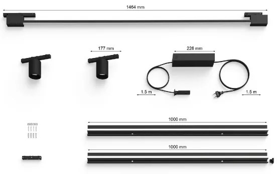 Philips- KÉSZLET 3xLED Dimmelhető lámpa sínrendszerhez Hue LED/39,9W/230V