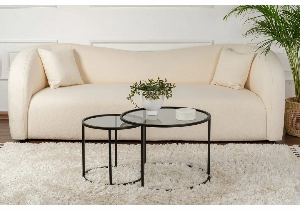 Aurum Black and Grey dohányzóasztal szett 60 cm, 2 db