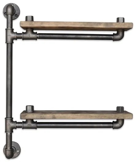 Fali polc BORURAF 47x60 cm barna