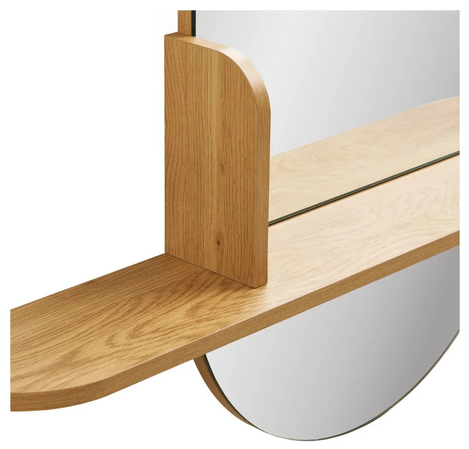 Barco tükör polccal tölgyfa hatású, 92x15x94,5 cm