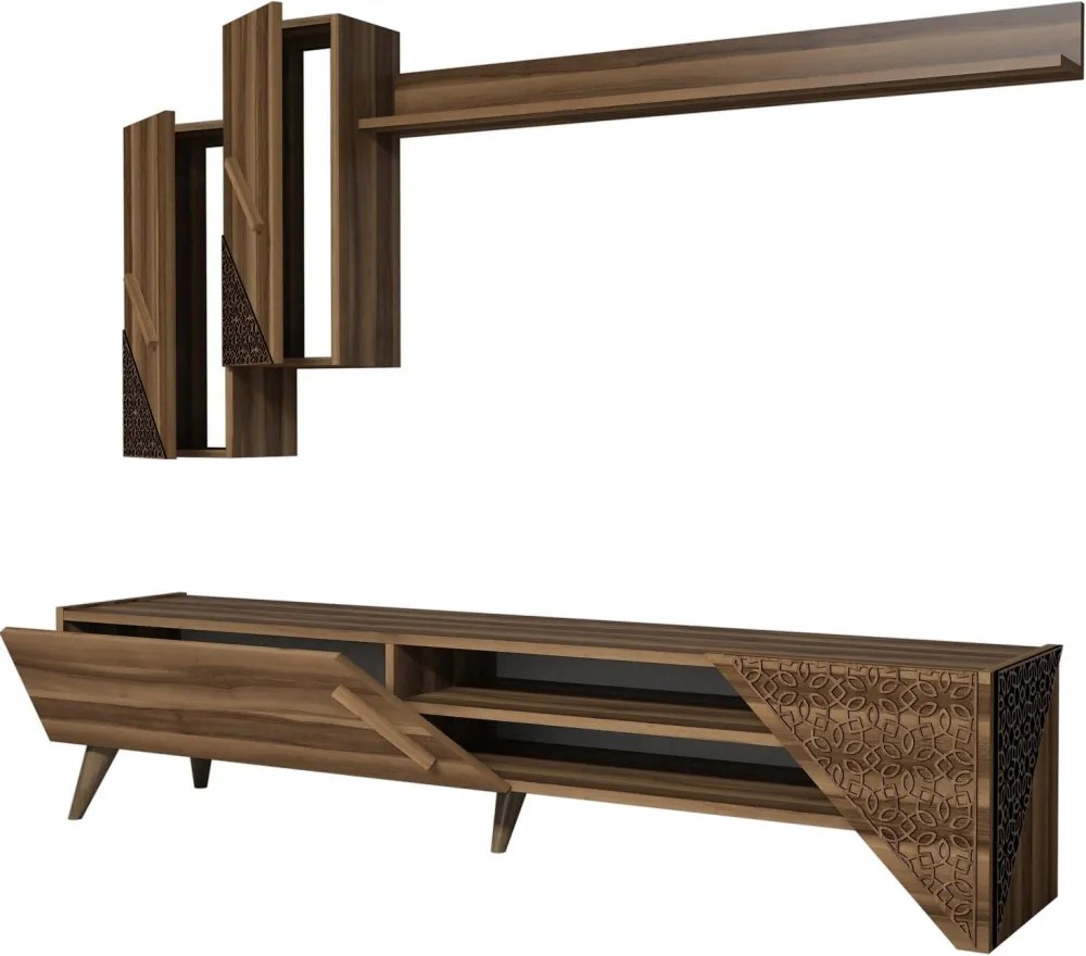 Beril TV-állvány, dió, 180 cm – TR845HCT3002