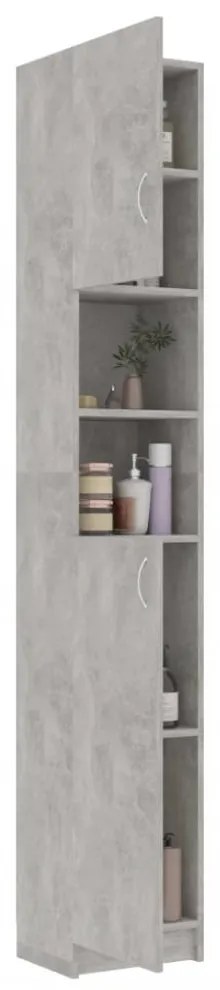 betonszürke szerelt fa fürdőszobaszekrény 32 x 25,5 x 190 cm