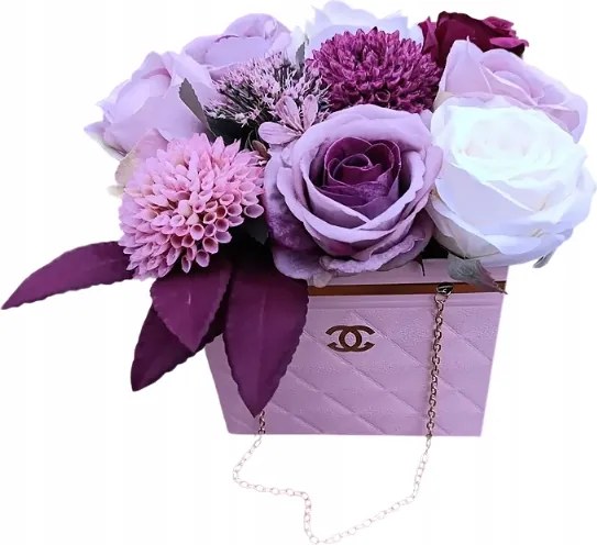 Virágdoboz Nagy Csokor Művirág Rózsa Ajándék Anyák Napi Dedikáció