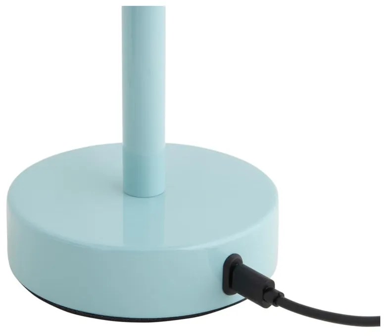 Világoskék LED asztali lámpa fém búrával (magasság 24,5 cm) James – Leitmotiv