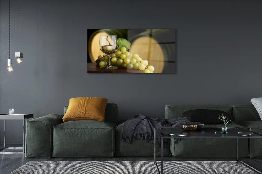 Akrilkép Egy pohár szőlő hordó 125x50 cm