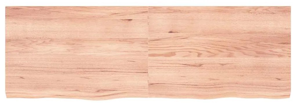 világosbarna kezelt tömör fa fürdőszobai pult 180x60x(2-6) cm