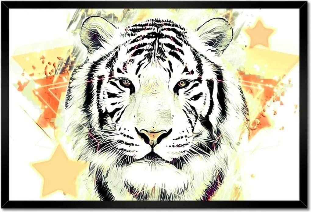 Poszterek keretben 60x40 Tigrisfej