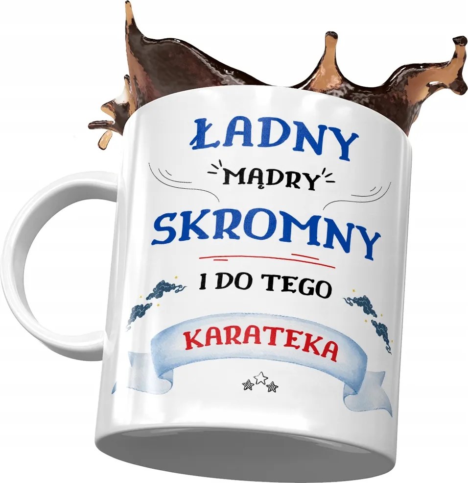 Karatés Bögre Szép Szerény Okos Karatés Nyomtatott Fotóval