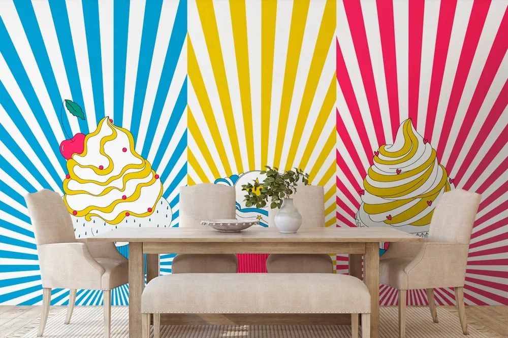 Öntapadó tapéta pop art cupcakes