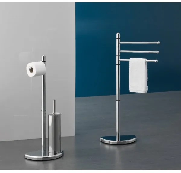 Gedy - Toalettpapír és WC kefe tartó HIBISCUS fényezett króm