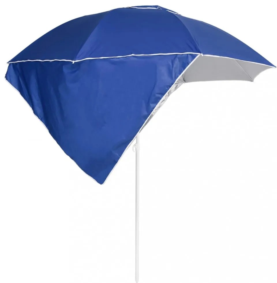 kék strandnapernyő oldalfalakkal 215 cm