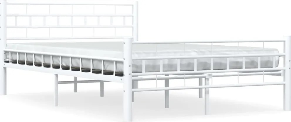 vidaXL fehér fém ágykeret 140 x 200 cm