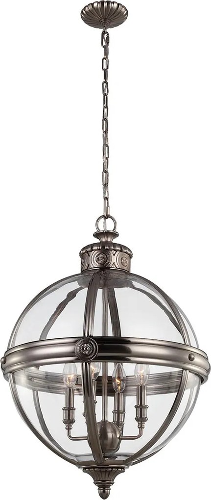 Feiss klasszikus vintage függeszték adams antik ezüst átlátszó elsfe-adams-4p-anl