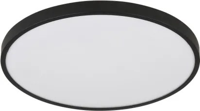 Globo 41566-15S Mennyezeti lámpa, matt fekete műanyag, fehér műanyag, felfelé is világít "háttérvilágítás", ø: 230mm, M: 35.5mm, tartozék: LED 15W 230V, 1300lm forrás, 650lm kimenet, 4000K