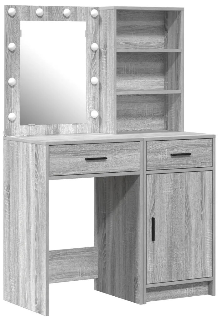 Sminkasztal Készlet 2 pcs Szürke sonoma 50 x 41 x 135 cm