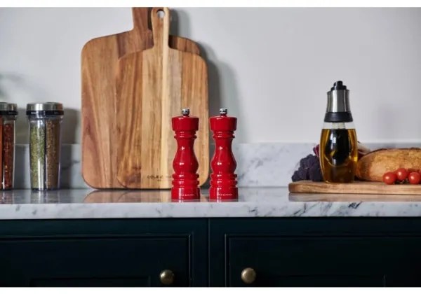 Cole&Mason LONDON 2 db só- és borsőrlő, 18 cm, bükk/piros