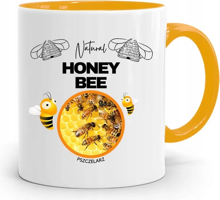 Sárga Bögre Méhésznek Honey Bee Ajándék fényképes nyomtatással