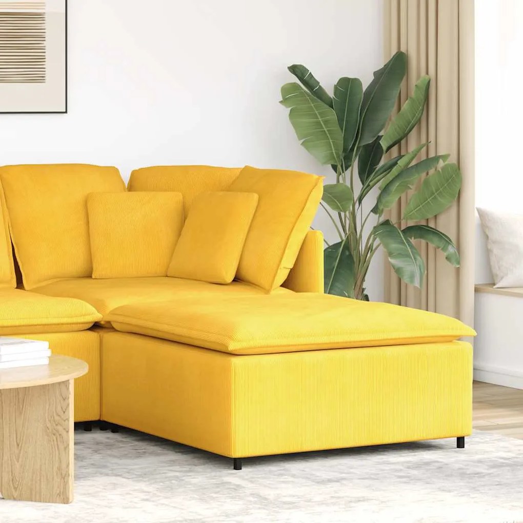 világossárga moduláris kanapé lábzsámoly modul 100x100x48 cm