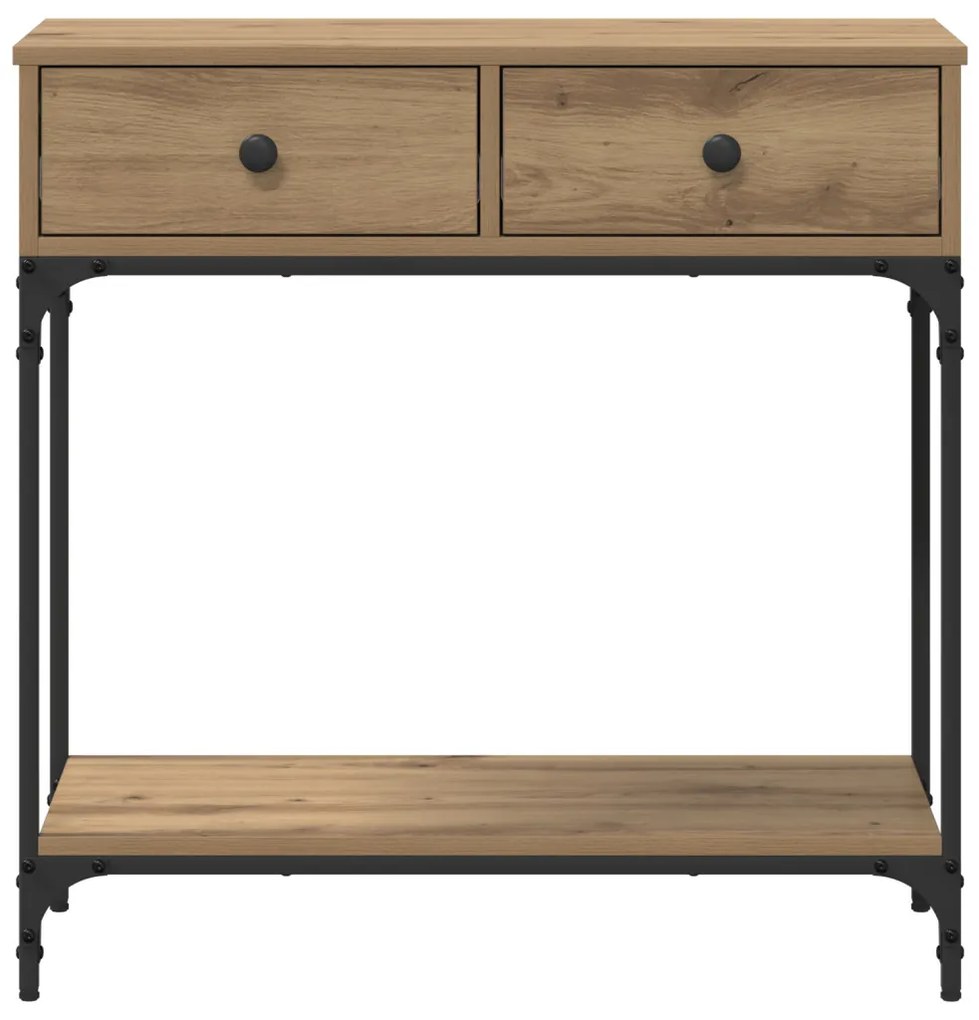 Konzol Asztal Kézműves Tölgy 75x34.5x75 cm Mérnöki Fa
