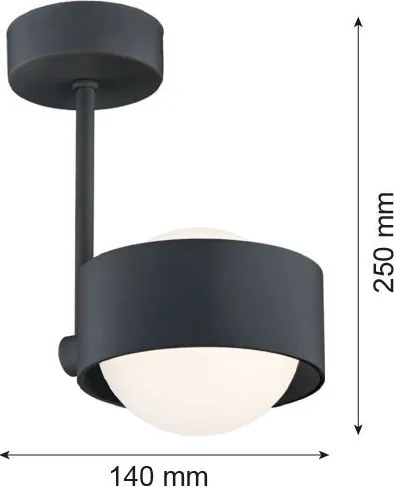 ARGON 8060 MASSIMO PLUS Modern Mennyezeti Lámpa Fekete, Opál Szőnyeg G9 IP44
