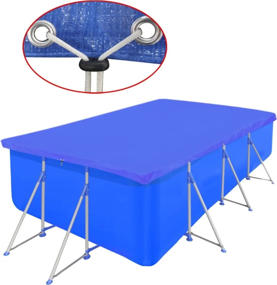 vidaXL négyszögletes PE medencetakaró 90 g/m² 540 x 207 cm