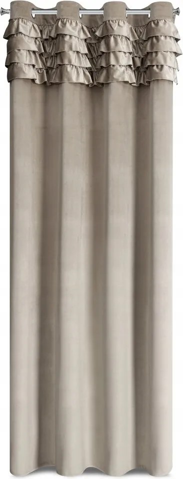 Bársony függöny 140X250 bézs, gurulós fodros