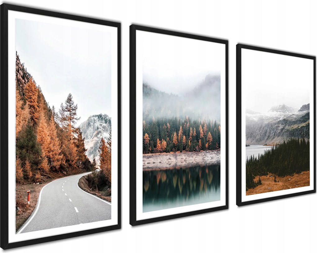 Stílusos Poszterek Keretben Őszi táj barna