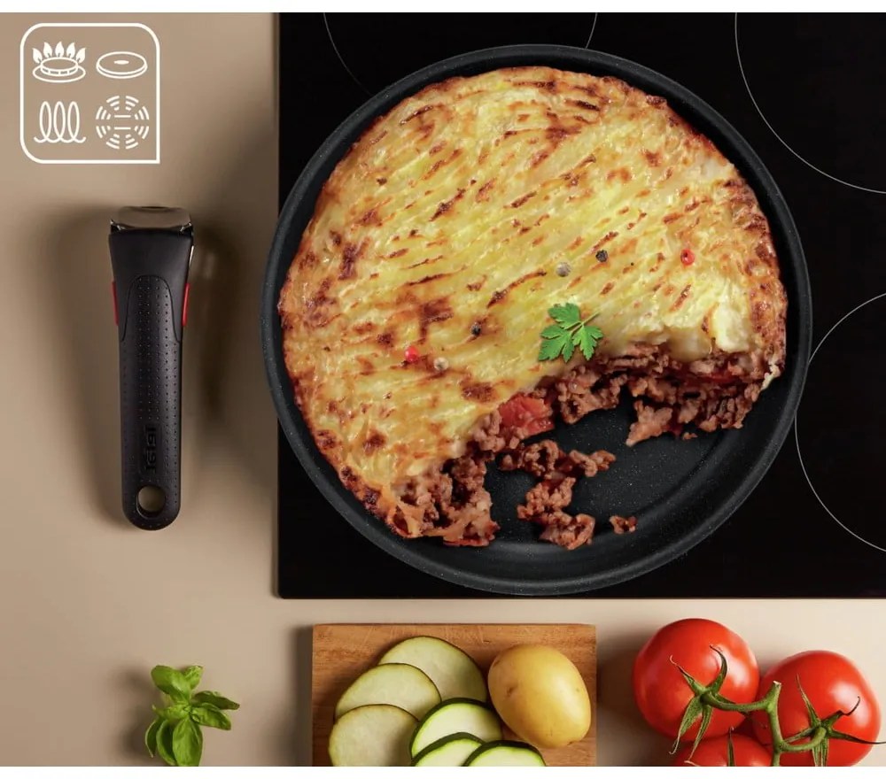 Alumínium edény készlet 8 db-os INGENIO Black stone L3998802 – Tefal