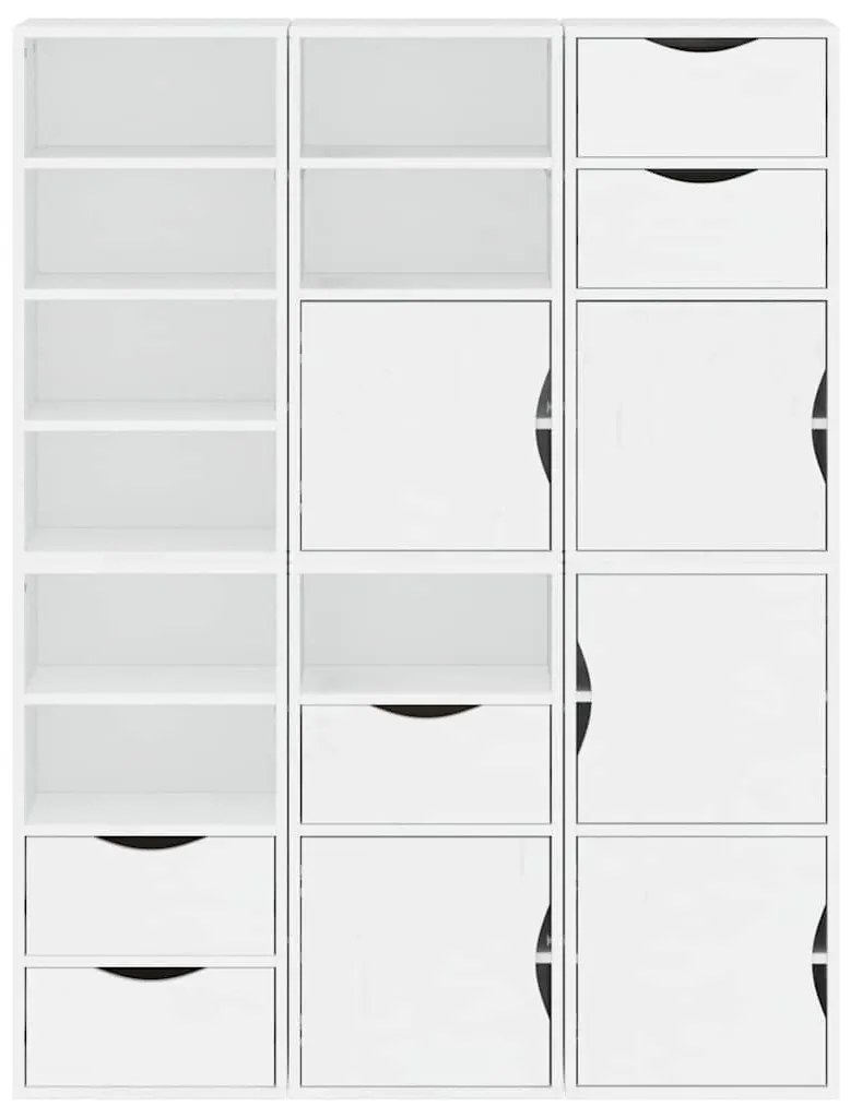 6 db fehér tömörfa fenyőfa oldalsó szekrény ODDA 40x24x79 cm