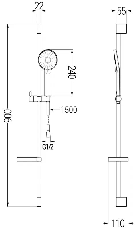 Mexen Alexa DS40 fürdőszett, króm - 71213DS40-00