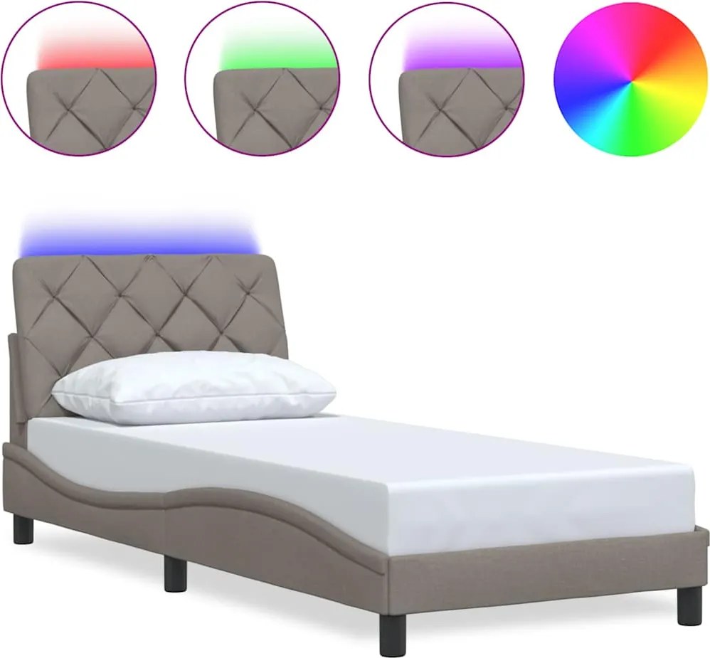 vidaXL szövet ágykeret LED-es matrac nélkül 80x200 cm 80x200 cm