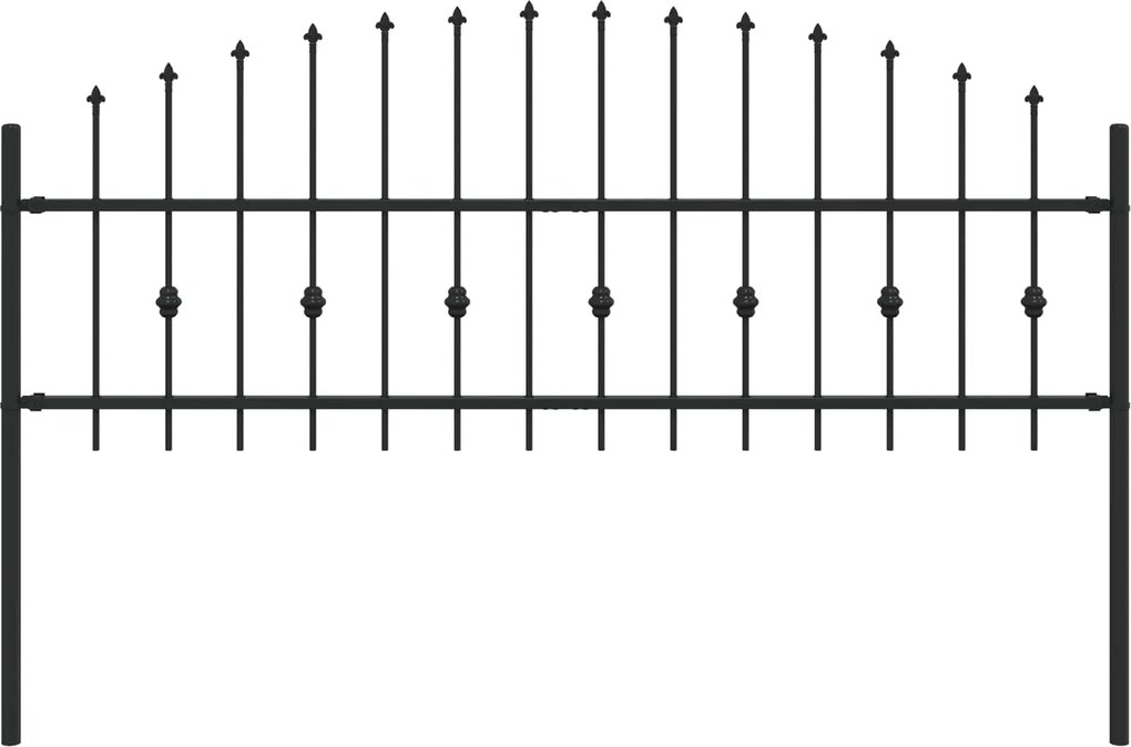 vidaXL Tüskés kerítés Fekete 200 x 130 cm Porszórt acél