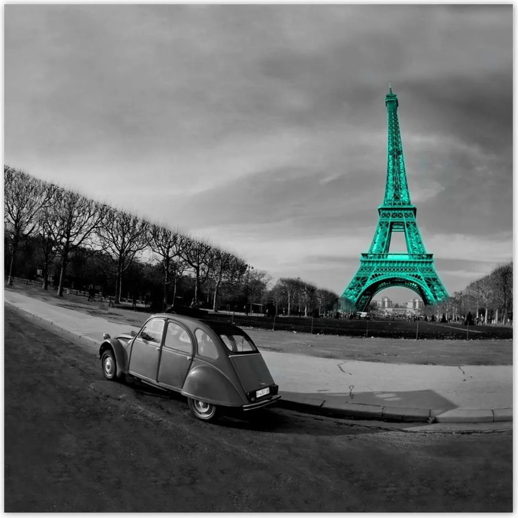 Poszterek 100x100 Türkiz Eiffel-torony