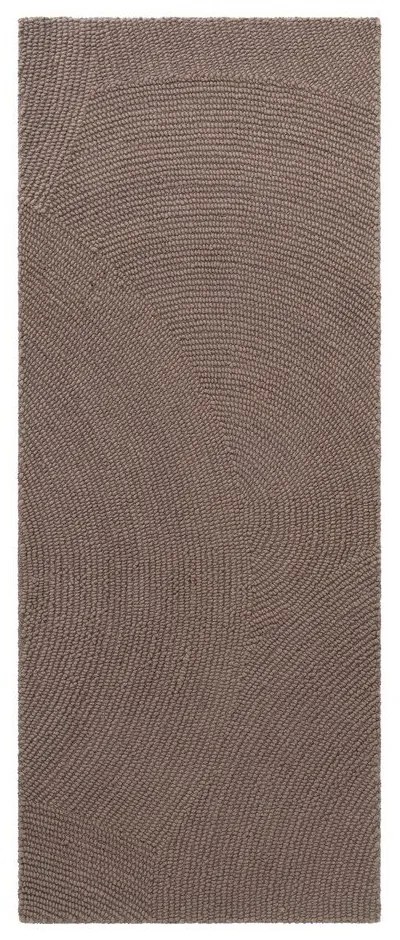 Szürkésbarna kézi szövésű gyapjú futószőnyeg 80x300 cm Calmio – Hanse Home