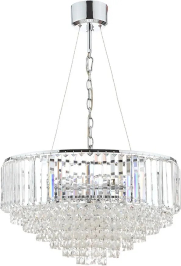 LAURA ASHLEY 3603254-Q VIENNA Kristály Függesztett Lámpa Fehér, Csiszolt Króm G9 IP20