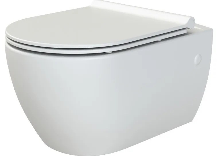 CeraStyle CITY fali WC - MATT FEHÉR- BEÉPÍTETT bidé funkcióval -rimless -perem nélküli - 53 cm