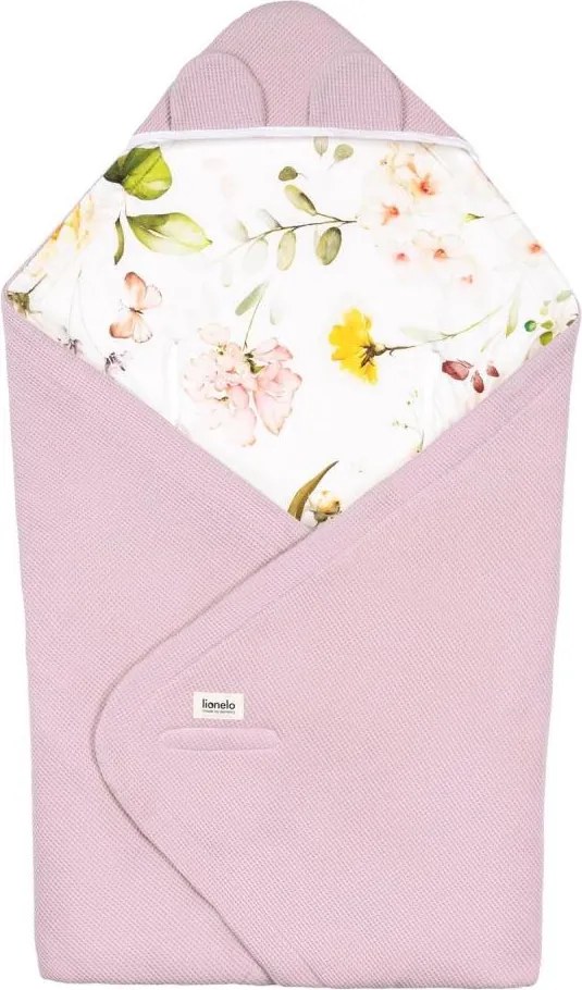 Lionelo - TRAVEL SWADDLE 90x90 cm autósülésbe való pólya Pink Flower