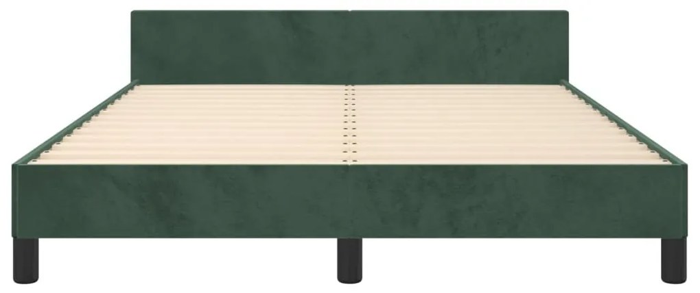 sötétzöld bársony ágykeret matrac nélkül 140 x 200 cm