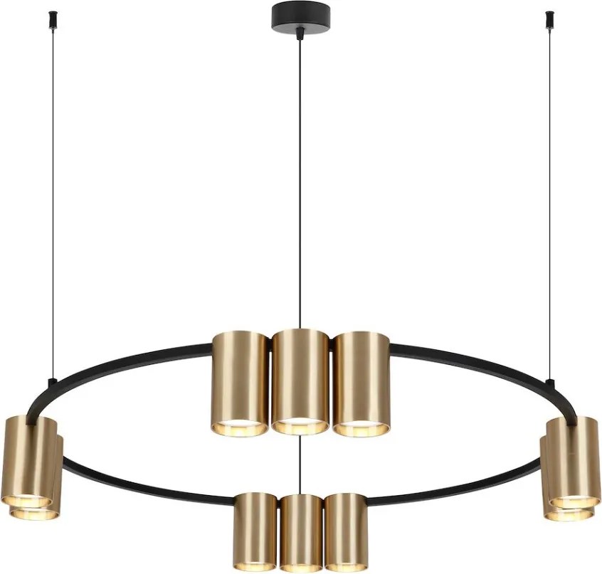 MILAGRO ML0375 GENESIS Modern Led Függesztett Lámpa Fekete, Arany GU10 IP20