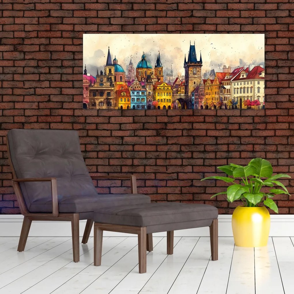 Kép - Ősz a festett városban (120x50 cm)