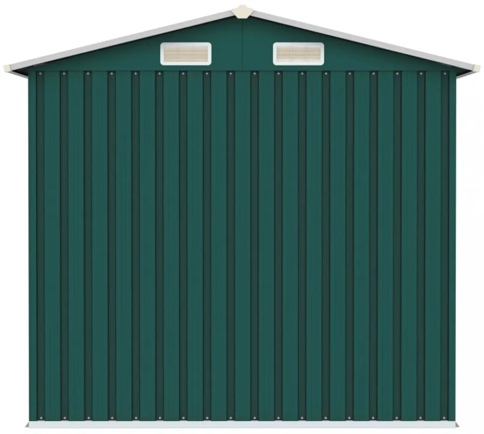 zöld horganyzott acél kerti fészer 205 x 129 x 183 cm