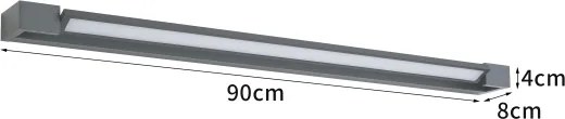 Brilagi - LED fürdőszobai tükörvilágítás AQUA LINE LED/24W/230V 90 cm IP44 antracit