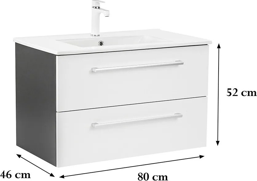 Vario Clam 80 Fürdőszoba alsó szekrény mosdóval