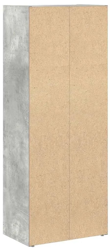 betonszürke szerelt fa könyvespolc 40x24x102 cm